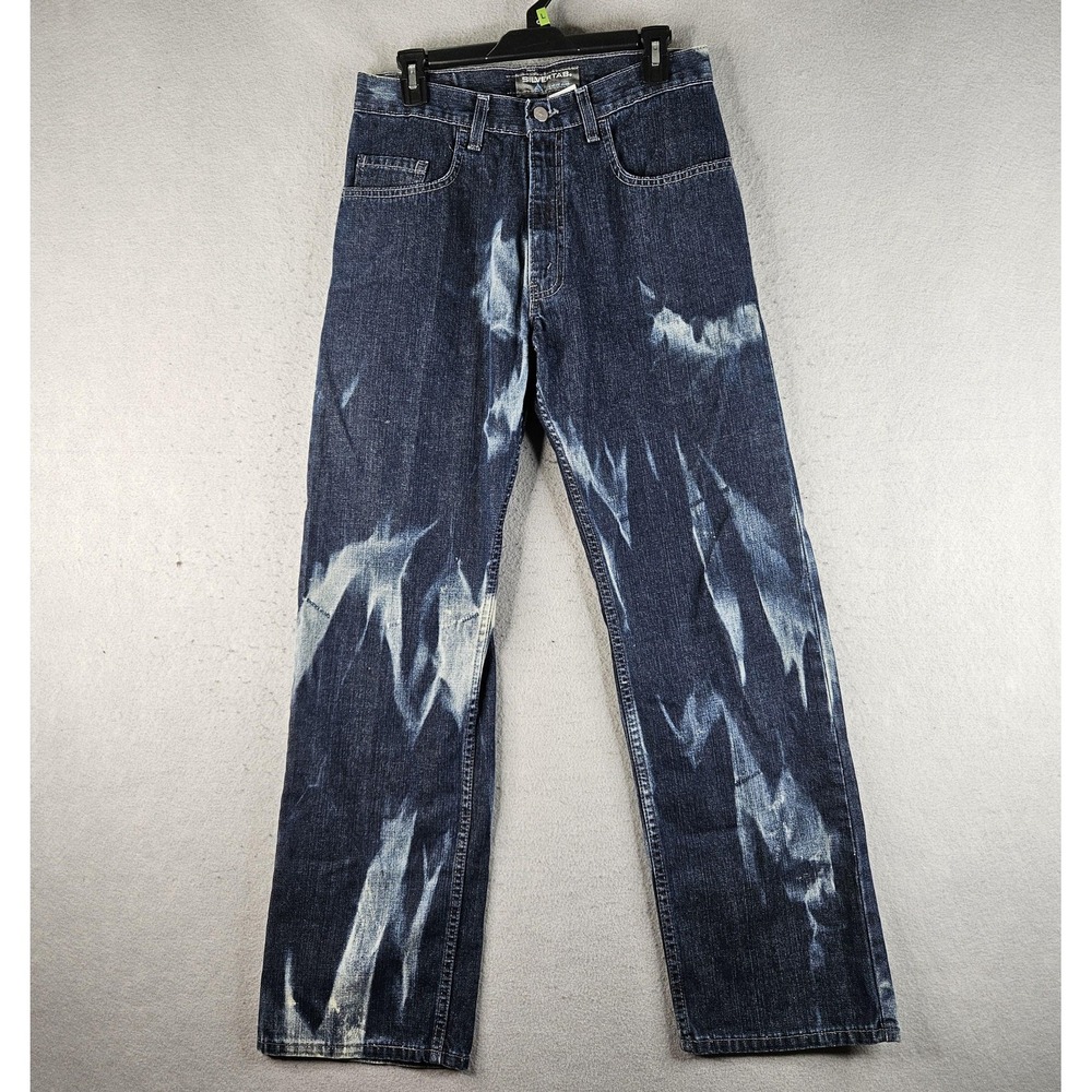 Vintage Levi's SilverTab Jeans Mens 30x32 Blue Loose Fit Bleach Splatter 90s